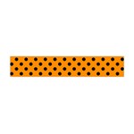 Polka Dots - Black on Dark Orange Flano Scarf (Mini)