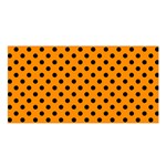 Polka Dots - Black on Dark Orange Satin Shawl