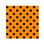 Polka Dots - Black on Dark Orange Small Satin Scarf  (Square)