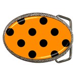 Polka Dots - Black on Dark Orange Belt Buckle