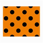 Polka Dots - Black on Dark Orange Small Glasses Cloth (2 Sides)