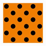 Polka Dots - Black on Dark Orange Medium Glasses Cloth (2 Sides)
