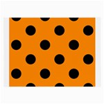 Polka Dots - Black on Dark Orange Large Glasses Cloth