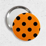 Polka Dots - Black on Dark Orange 2.25  Handbag Mirror
