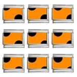 Polka Dots - Black on Dark Orange 9mm Italian Charm (9 pack)