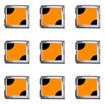 Polka Dots - Black on Dark Orange Mega Link Italian Charm (9 pack)