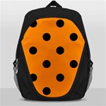 Polka Dots - Black on Dark Orange Backpack Bag