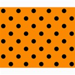 Polka Dots - Black on Dark Orange Collage 8  x 10 
