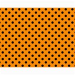 Polka Dots - Black on Dark Orange Collage 11  x 14 