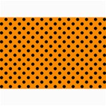 Polka Dots - Black on Dark Orange Collage 12  x 18 