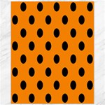 Polka Dots - Black on Dark Orange Canvas 11  x 14 