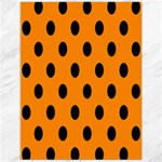 Polka Dots - Black on Dark Orange Canvas 12  x 16 