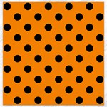 Polka Dots - Black on Dark Orange Canvas 16  x 16 
