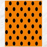 Polka Dots - Black on Dark Orange Canvas 16  x 20 