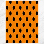 Polka Dots - Black on Dark Orange Canvas 18  x 24 