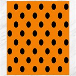 Polka Dots - Black on Dark Orange Canvas 20  x 24 