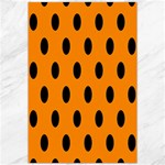 Polka Dots - Black on Dark Orange Canvas 20  x 30 