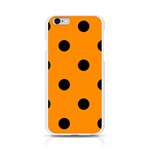 Polka Dots - Black on Dark Orange Apple iPhone 6/6S Silicone Case (Transparent)