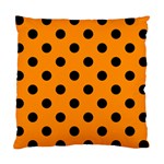 Polka Dots - Black on Dark Orange Standard Cushion Case (One Side)