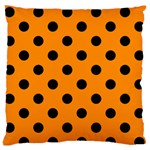 Polka Dots - Black on Dark Orange Standard Flano Cushion Case (Two Sides)
