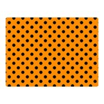 Polka Dots - Black on Dark Orange Double Sided Flano Blanket (Mini)