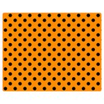 Polka Dots - Black on Dark Orange Double Sided Flano Blanket (Medium)