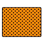 Polka Dots - Black on Dark Orange Double Sided Fleece Blanket (Small) (Two Sides)