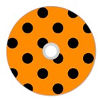 Polka Dots - Black on Dark Orange CD Wall Clock