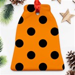 Polka Dots - Black on Dark Orange Ornament (Bell)