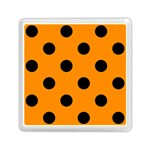 Polka Dots - Black on Dark Orange Memory Card Reader with Storage (Square)
