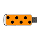 Polka Dots - Black on Dark Orange Portable USB Flash (One Side)