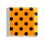 Polka Dots - Black on Dark Orange 4 x 4  Acrylic Photo Block
