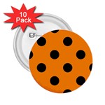 Polka Dots - Black on Dark Orange 2.25  Button (10 pack)