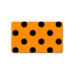 Polka Dots - Black on Dark Orange Magnet (Name Card)
