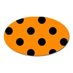 Polka Dots - Black on Dark Orange Magnet (Oval)