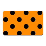 Polka Dots - Black on Dark Orange Magnet (Rectangular)
