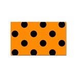 Polka Dots - Black on Dark Orange Sticker Rectangular (100 pack)