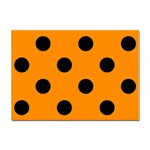 Polka Dots - Black on Dark Orange Sticker A4 (100 pack)