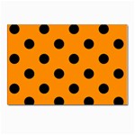 Polka Dots - Black on Dark Orange Postcard 5  x 7 
