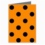 Polka Dots - Black on Dark Orange Greeting Card