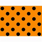Polka Dots - Black on Dark Orange 5  x 7  Photo Cards