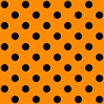 Polka Dots - Black on Dark Orange ScrapBook Page 12  x 12 