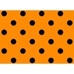 Polka Dots - Black on Dark Orange Birthday Cake 3D Greeting Card (7x5)