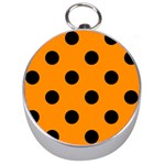 Polka Dots - Black on Dark Orange Silver Compass