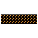 Polka Dots - Dark Orange on Black Satin Scarf (Oblong)