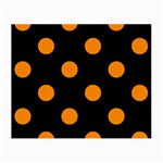 Polka Dots - Dark Orange on Black Small Glasses Cloth (2 Sides)
