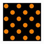Polka Dots - Dark Orange on Black Medium Glasses Cloth (2 Sides)