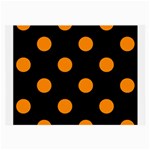 Polka Dots - Dark Orange on Black Large Glasses Cloth (2 Sides)
