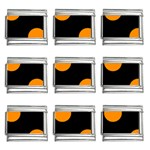 Polka Dots - Dark Orange on Black 9mm Italian Charm (9 pack)