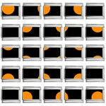 Polka Dots - Dark Orange on Black 9mm Italian Charm (25 pack)